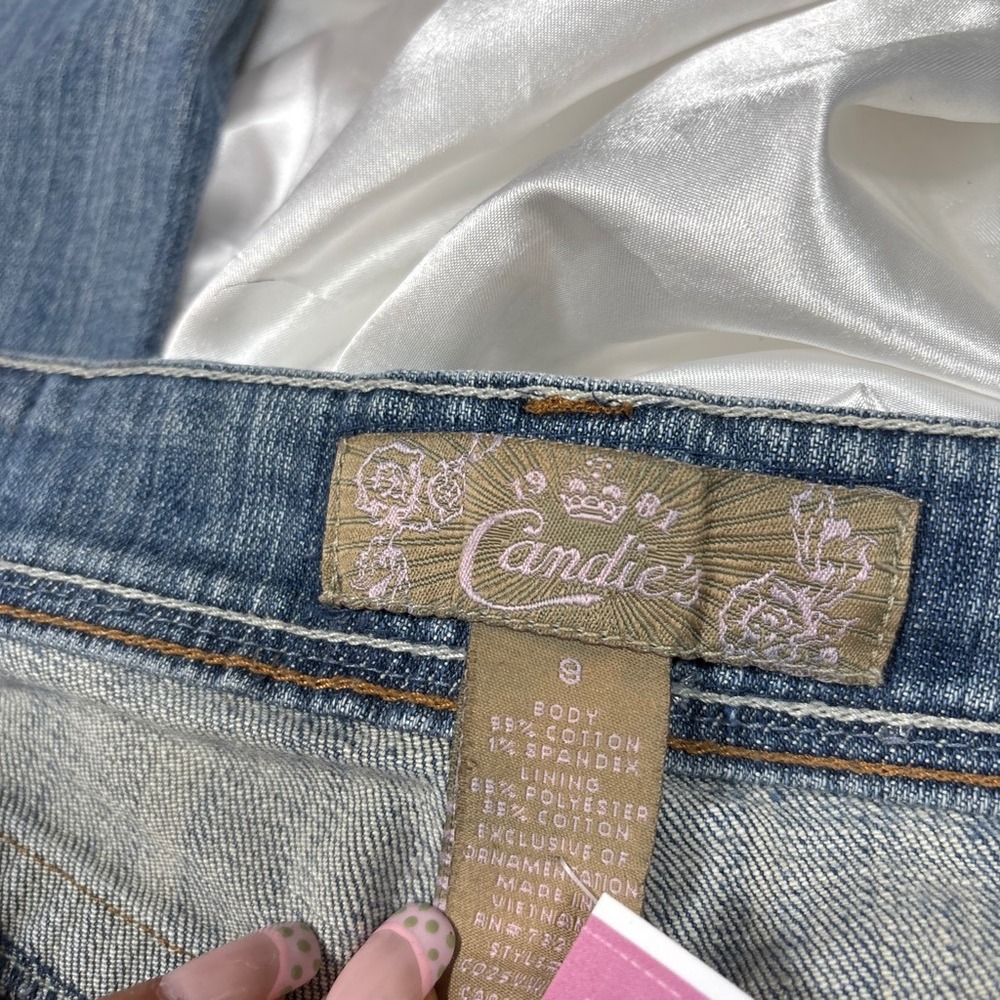y2k Candies Flare Jeans Blue Good Low Rise Distressed Bootcut Denim Size 9 - Picture 3 of 7